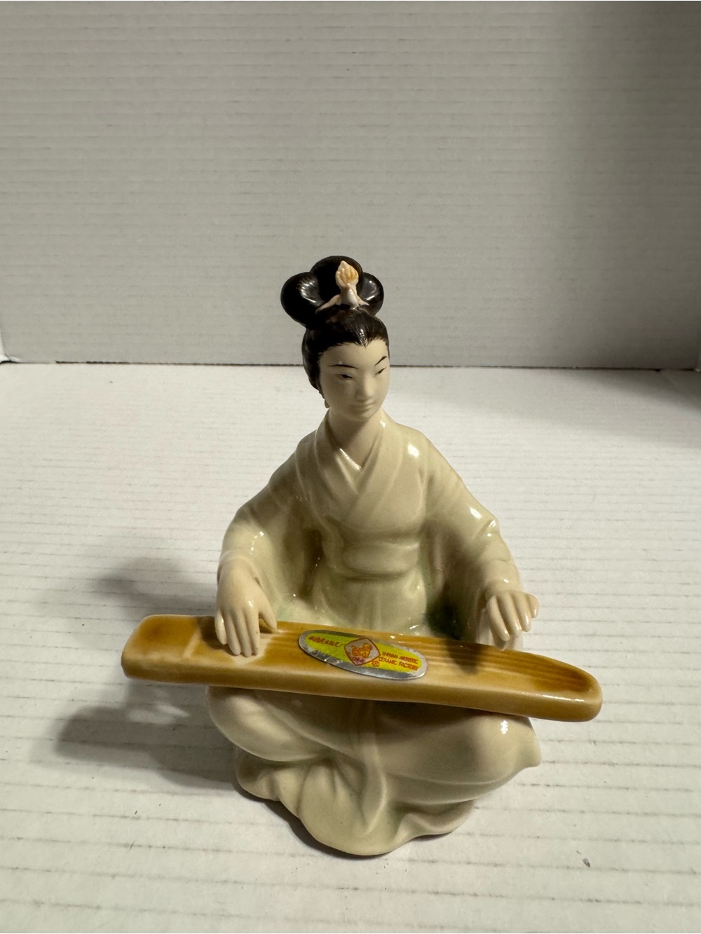 VTG Chinese Lady Playing Koto Figurine